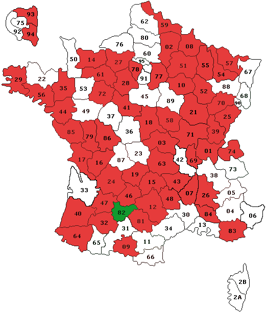 carte de France des subventions